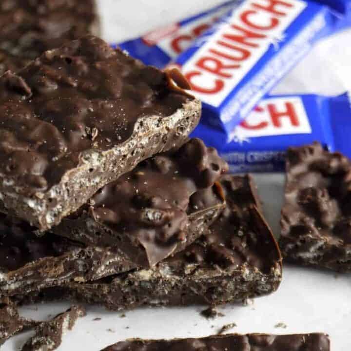 homemade dark chocolate crunch bars