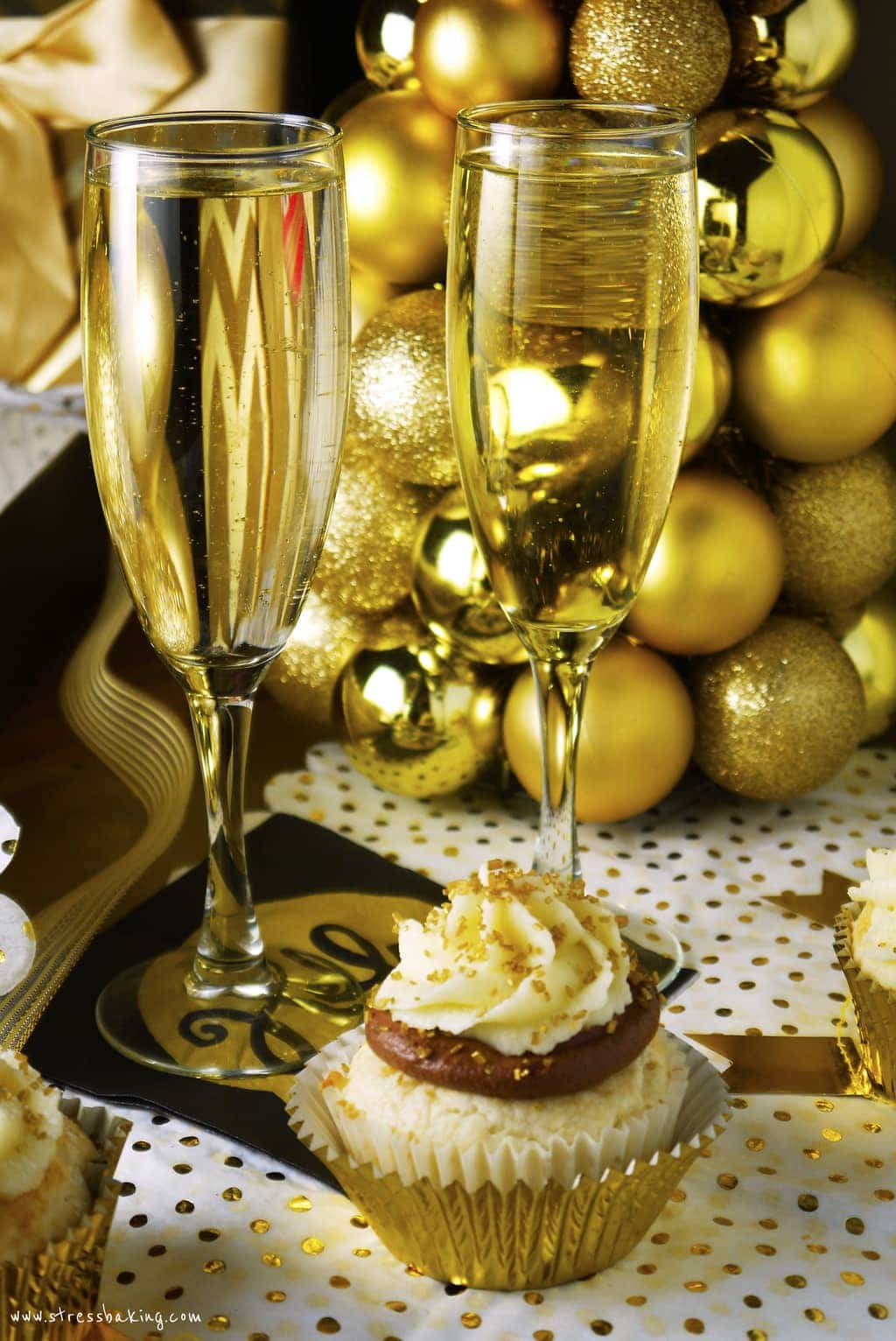 Champagne Cupcakes Stress Baking