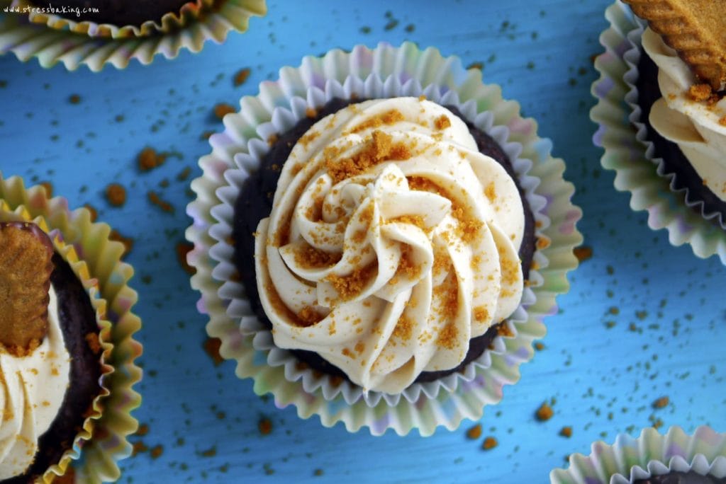Chocolate Zucchini Cupcakes with Cookie Butter Frosting