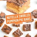 Nutella Swirled Pumpkin Pie Bars (Paleo) | Stress Baking