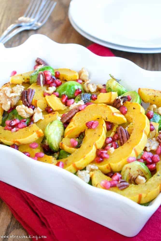 Roasted Delicata Squash and Brussels Sprouts