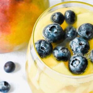 Mango Ginger Sangria with blueberries