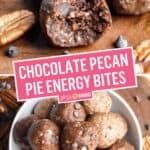 Chocolate Pecan Pie Energy Bites | Stress Baking