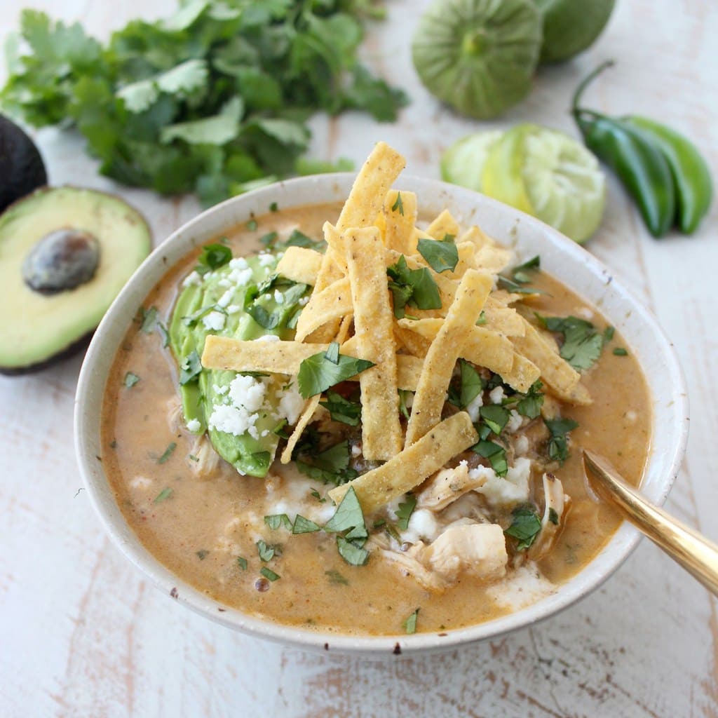 Green Chili Chicken Enchilada Soup by Whitney Bond