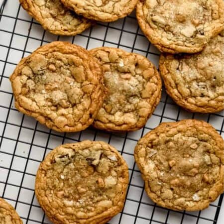 Salted Brown Butter Toffee Chocolate Chunk Cookies