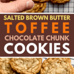 Salted Brown Butter Toffee Chocolate Chunk Cookies Pinterest image