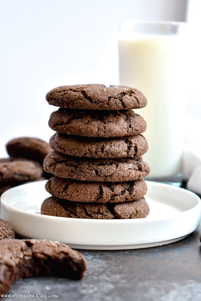 Stack of Chewy Mexican Hot Chocolate Cookies