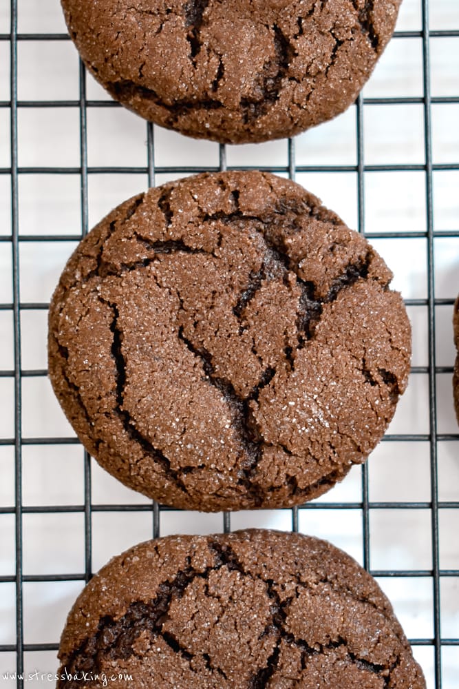 Chewy Mexican Hot Chocolate Cookie on a wire rack