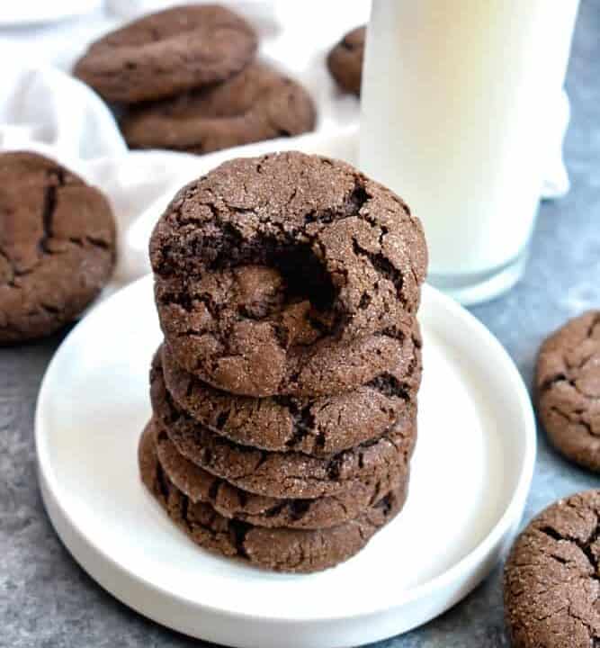 Stack of Chewy Mexican Hot Chocolate Cookies