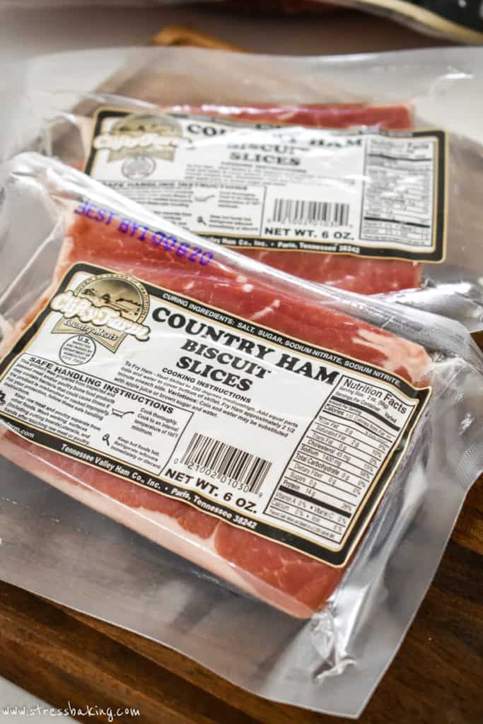 Packages of Clifty Farms Country Ham Biscuit Slices