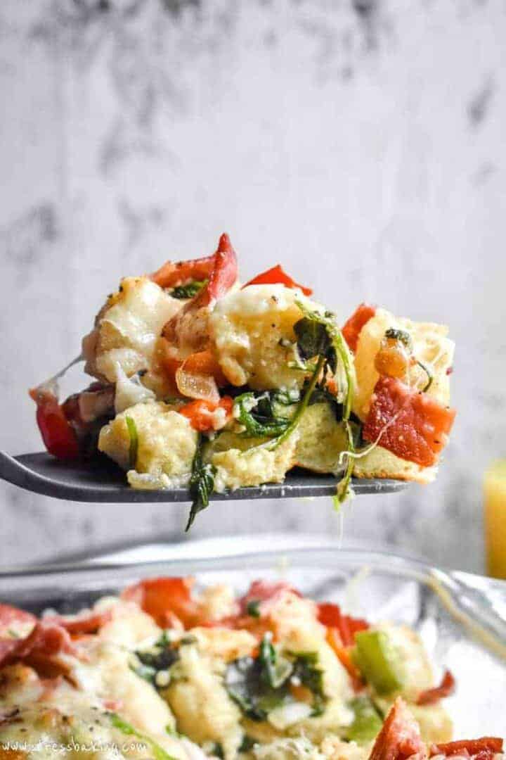 Strata Baking Ham and Cheese Breakfast Strata | Stress Baking