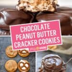 Sweet & Salty Chocolate Peanut Butter Cracker Cookies | Stress Baking