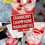 Cranberry Champagne Margaritas | Stress Baking