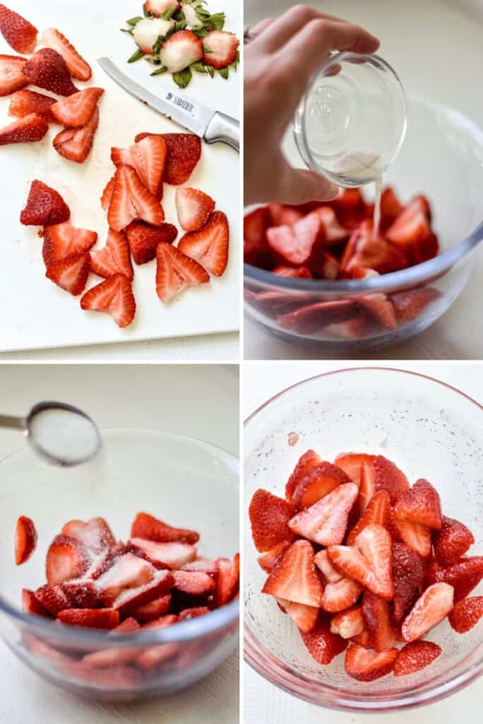 The process of macerating strawberries