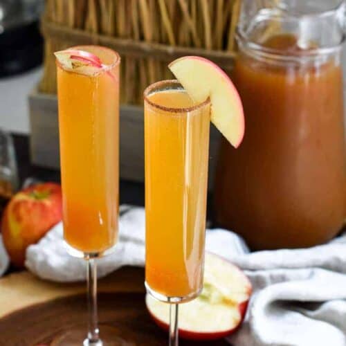 Apple Cider Mimosas (Apple Cider Champagne Cocktail) Stress Baking