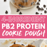 4-Ingredients PB2 Protein Peanut Butter Cookie Dough Pinterest image